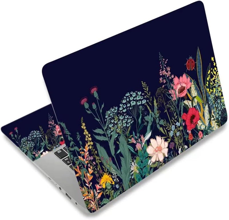 DINKY Laptop Skin Sticker Decal, 12" 13" 13.3" 14" 15" 15.4" 15.6 inch Laptop Universal Reusable Vinyl Skin Stickers Cover Art Decal Notebook PC Personalized Protector-Colorful Flor - Image 1